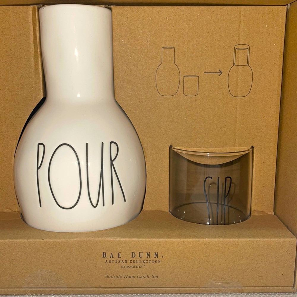Rae Dunn Bedside Water Carafe set